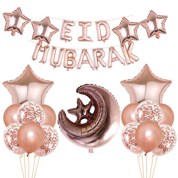 Autres fournitures de fête d'événement Eid Mubarak Ballons Ramadan Décoration pour la maison Moon Star Foil Balloon Muslim Aid Moubarak Kareem Festival Party Supplies 230522