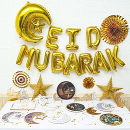 Autres fournitures de fête d'événement Eid Mubarak bannière ballons Ramadan Karim islamique musulman décor décoration pour la maison Islam Al Adha cadeaux 230422