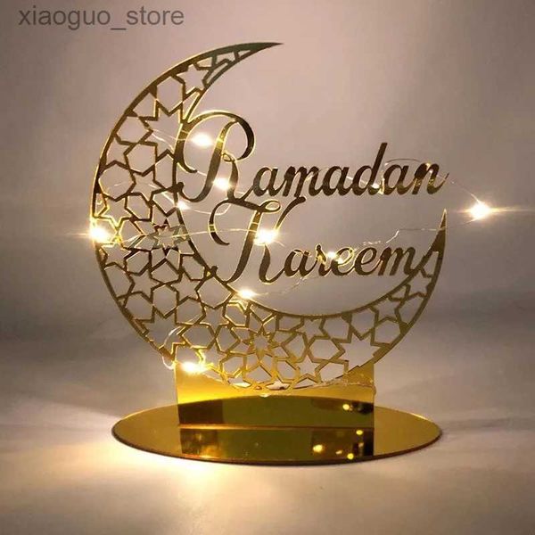 Autres fournitures de fête d'événement Eid Mubarak Table Ornements Gold Star Moon Ramadan Kareem Décoration de la maison 2024 Islamique Musulman Home Party Decor Eid Al-fitr Cadeaux 240130