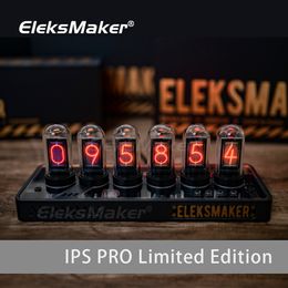 Autres fournitures de fête d'événement EleksMaker IPS PRO Steins Gate Eleks Clock EleksTube Nixie Glows Tube Digital Home Decor Desk Electronic 6 Bit RGB Retro Alloy 230710