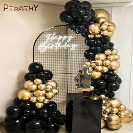 Autres fournitures de fête pour événements Emas Hitam Balon Karangan Bunga Lengkungan Kit Confetti Lateks Selamat 30 40 50 Pesta Ulang Tahun Dekorasi Dewasa Baby Shower 230907