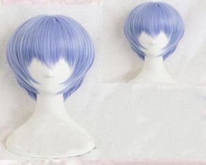 Andere evenementen Feestartikelen EVA Ayanami Rei Pruik Kort Lichtblauw Hittebestendig Synthetisch haar Cosplay Hoofddeksels Haripijnen Cap8121776