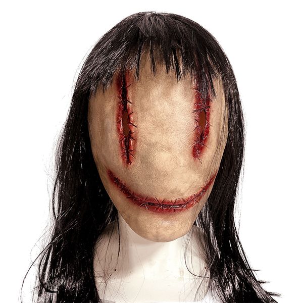 Otros suministros para la fiesta de eventos Cos sin rostro Smile Halloween Horror Mask Full Head Full Headgear Funny Latex Demon Mask Cosplay Party Housmet Hounted House Prop 230816