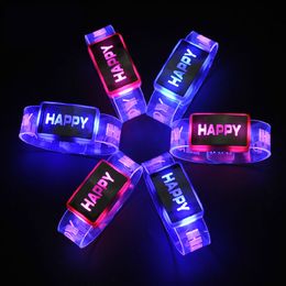 Autres événements Fournitures de fête Personnalité de la mode Bracelet LED personnalisé Femmes Robe Bracelets Hommes Sport Bracelet Fête d'anniversaire Bijoux en plastique 230826