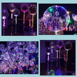Autres événements Fournitures de fête Festive Home Garden LED Ballons Night Light Up Jouets String Dhrxk