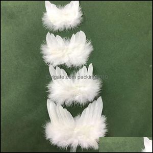 Andere evenementenfeestjes Feestelijke huizentuin Kerstmis Diy Decoratie Angel Wings White Color Mini Feather Wing Baby Po Props Creative 2