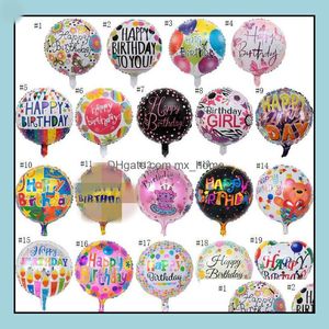 Autres fournitures de fête d'événement Festive Home Garden 18 pouces Joyeux anniversaire Ballon Aluminium Foi DH6Z1