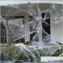 Andere evenementenfeestjes Festives Halloween Decorations Sulastic Artificial Spider Web en Fake Party Scene Horror House ACCE DH4WH