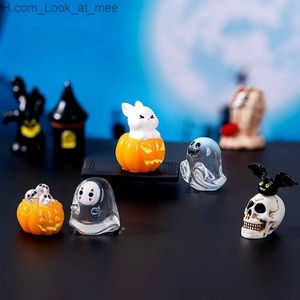 Autres fournitures de fête d'événement Figurine Miniature Ghost Pumpkin Résine Micro Paysage Ornements pour Halloween Décorations de maison Décor de bureau Accessoires Q231010