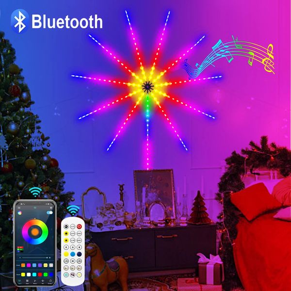 Otros suministros para fiestas de eventos Luz de fuegos artificiales Kit de tira LED RGBIC 5050 Smart Bluetooth Control USB Dream Color Music Sync para Navidad Decoración del hogar 231025