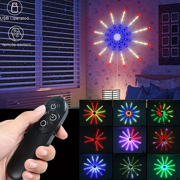 Autres fournitures de fête d'événement Feux d'artifice LED Bande lumineuse RVB Rêve Couleur Changement Télécommande Feu d'artifice 18 Modes Noël Salon Décoration Cadeau 231019