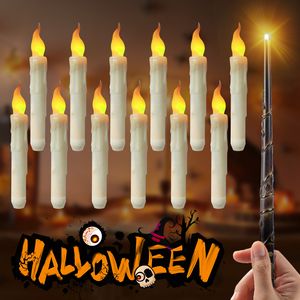 Overige feestartikelen voor evenementen Drijvende LED-kaarsen met toverstaf Afstandsbediening Vlamloze afstandsbediening Taper Elektronische kaars Halloween Party Decor Kaarsverlichting 230904