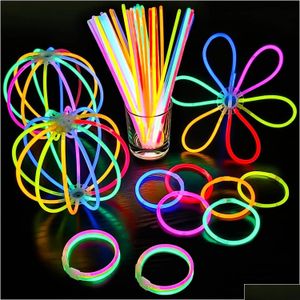 Autres événements Fournitures Fluorescence Glow Sticks Braceux Colorf Bracelets Bracelets pour le concert de danse de Noël LIG DHQUL