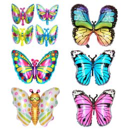 Otros suministros para fiestas de eventos Flying Fairy Color Wings Girl Dress Up Happy Birthday Gift Cartoon Butterfly Foil Balloon 230818