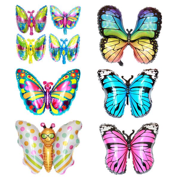 Otros suministros para fiestas de eventos Flying Fairy Color Wings Girl Dress Up Happy Birthday Gift Cartoon Butterfly Foil Balloon 230818