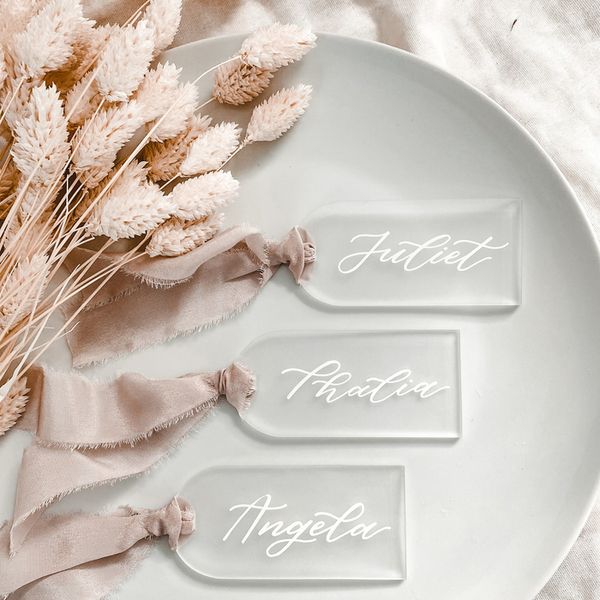 Autres fournitures de fête d'événement Givré Acrylique Lieu de mariage Carte Arch Name Tag Plaque vierge Plan de table Signe DIY Table Cadre Mark Banquet 230901