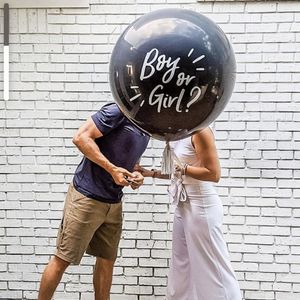 Andere evenementen Feestartikelen Gigantische zwarte latexballonnen Jongen of meisje Gender Reveal Ballon Babyshower Confetti Ballons Feestdecoratie Gender Reveal Globos 230809