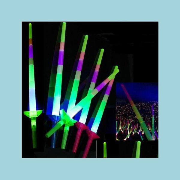 Autres fournitures de fête d'événement Glow Stick LED Colorf Rods Clignotant Épée Lumière Acclamation Disco Baguette Football Musique Concert Cheer Props Pr Dhseu