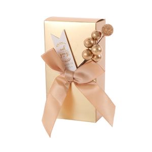 Andere evenementenfeestjes Gold Packaging Box Wedding Favor candyboxen voor geschenken Baby papieren zakken Geschenkdoos voor kaarsen Baby Shower Dooping Doop 230321