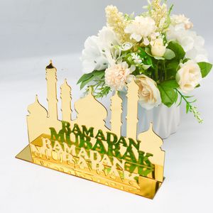 Autres Fournitures De Fête D'événement Or Acrylique Musulman Ramadan Kareem Eid Mubarak Décoration pour La Maison AlFitr Aid Moubarak Décor Cadeaux 230522