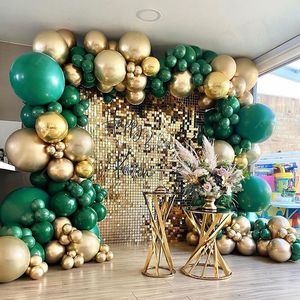 Andere evenementenfeestjes Green Gold Balloon Arch 4d Round Foil Ballonnen Garland Kit Eerste een verjaardag Jungle Decoratie Decor 230215