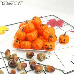 Autres fournitures de fête d'événement Halloween 8 / 16pcs plastique Grimace citrouille ornements simulation échelle modèle faux miniature mini ornement décor à la maison Q231010