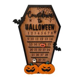 Andere evenementenfeestje Benodigdheden Halloween Advent Kalender houten aftellen naar kerstdecor Horror ornamenten Ghost Design voor indoor home party decoratie 230816