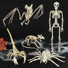 Andere evenementen Feestartikelen Halloween Vleermuis Spinskelet Enge botten Beweegbare diermodellen Halloween-feestdecoratie voor thuis Spookhuis Rekwisieten Kinderspeelgoed Q231010