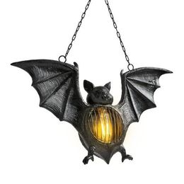 Autre événement Fourniture de fête Halloween Bat Hanging Light Resinplastic Bat Spooky Bats suspension pour Halloween Party Yard Porch Mur Decor Party Props 220829