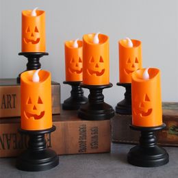 Andere evenementenfeestje Salloween kaarslicht led kleurrijke kandelaar tafel top decoratie pompoen feest gelukkig Halloween party decor voor huis 220829