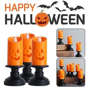 Andere Evenement Feestartikelen Halloween Kaarslicht LED Kandelaar Lamp Ornamenten Rekwisieten Vrolijke Pompoen Kleurrijke Decoratie 230808