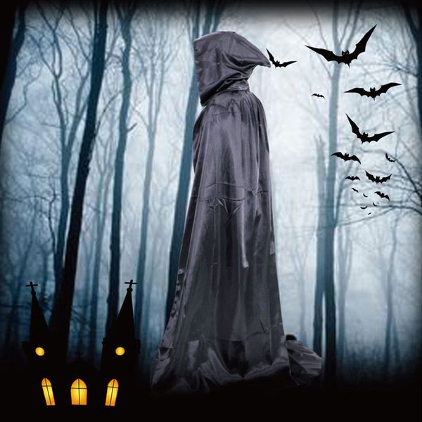 Autres événements Fournitures Halloween Costumes Costumes pour adultes Couleurs solides de la mort longue capes capes manteau wicca robe Halloween Party Decoration Prop 230812