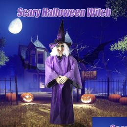 Autre événement Fourniture de fête Halloween décor animé de sorcière violette suspendue DÉCORATIONS PROP LED ESEUX DÉCORATION DE LA MAISON 230817 DR DHPUO