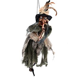 Andere evenementen Feestartikelen Halloween Decoratie Hangend VoiceActivated Witch Hanger Grijs haar Griezelig gerimpeld gezicht voor spookhuizen Bars Ornamenten 230808