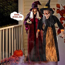 Overige Evenementen Feestartikelen Halloween Decoratie Heks Gloeiend Geluid Speelgoed Spraakbesturing Rekwisieten Elektrisch Ophangen Ghost Horror Arrangement Benodigdheden 230809