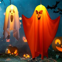 Autres fournitures de fête d'événement Décoration d'Halloween Ghost Festival mise en page de la scène en plein air accessoires horreur fantôme lustre LED flash string 220829