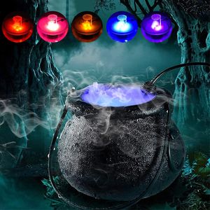 Autres fournitures de fête d'événement décoration d'halloween pot de sorcière couleur changeante machine à brouillard machine à fumée fabricant de brouillard fontaine d'eau accessoires de fête pour décor d'halloween 230809