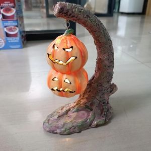 Andere evenementen Feestartikelen Halloween Decoratie Gloeiende Pompoenen Lantaarns Boomornament Hangende Vleermuis Hars Ambachten Thuis Desktop Decoratie 230824