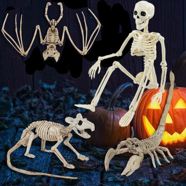Autres événements Fournitures Halloween Decoration Horreur Squelette Fake Human Bats Human Rat Spider Animal Skeleton Halloween Haunted Home Horror Prop Toys 230816