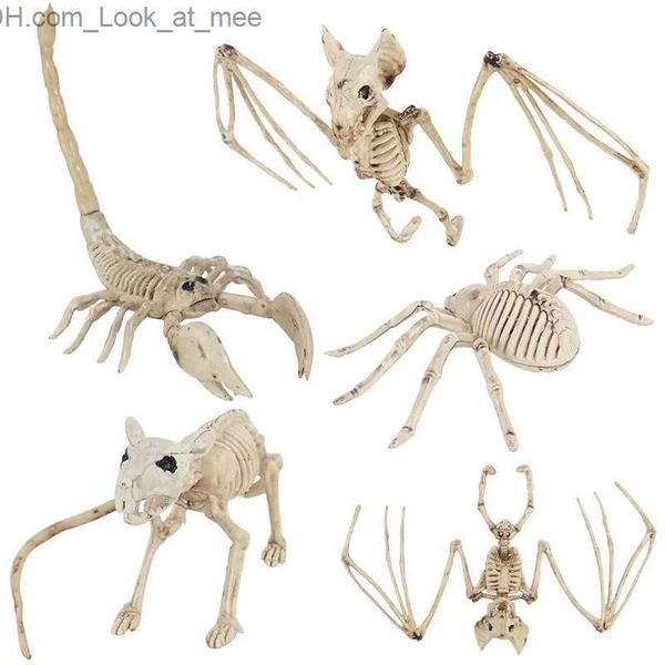 Autres fournitures de fête d'événement Décoration d'Halloween Accessoires d'os Animaux Squelette Ornements Bat Araignée Dragon Oiseau Os Halloween Horreur Décoration de fête Q231010