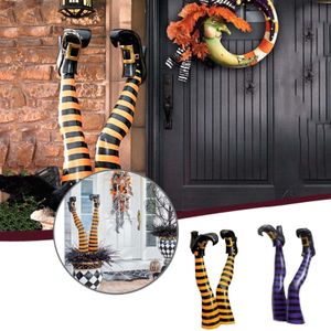 Andere evenementenfeestje levert Halloween Evil Witch -benen op zijn kop tover tovenaar voeten met laarzen ornament yard diy decoratie voor werf courtyard gazon voorraden 230811