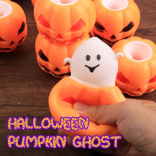 Otro Evento Suministros para fiestas Halloween Calabaza divertida Fantasma Descompresión Juguete Cabeza Pellizco Squishy Vent Ball Night Market Venta Kid Gift 230818