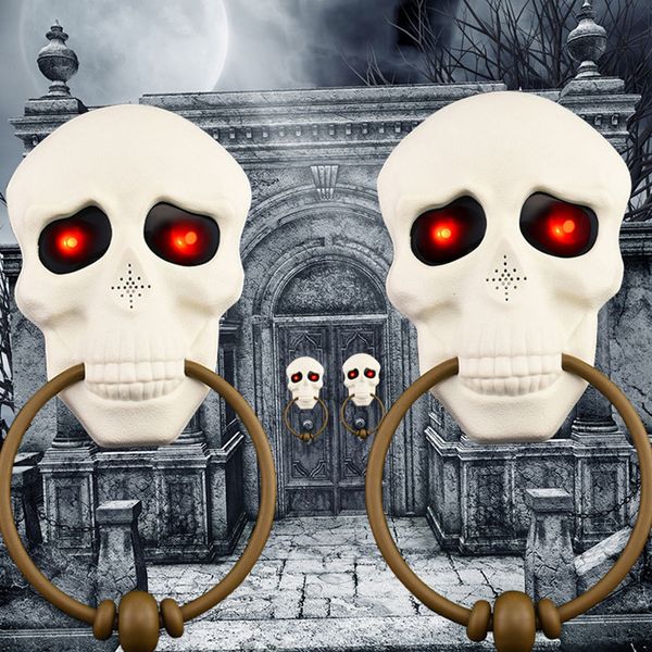 Otros suministros para fiestas de eventos Halloween Glowing Skull Bells Eye Luminous Skeleton Tricky Bell Touch Control Electric Battery Powered Funny Novedad Spooky Toy 230818