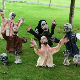 Andere evenementen Feestartikelen Halloween Horror Prop voor buiten Enge pop Grondplug-in Grote schommel Ghost Garden Decor Decoratie Spraakbesturing Decoratie T231012