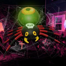 Autres fournitures de fête d'événement Décoration écologique d'araignée gonflable d'Halloween avec télécommande de soufflage réutilisable légère 230818