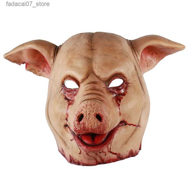 Autres fournitures de fête d'événement Halloween Latex Tête de cochon Masque Terrible Masque d'animal Ghost House Party Costume Props Party Props Coslay Masque Q230919