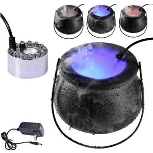 Other Event Party Supplies Halloween Mist Witch Pot Witch Cauldron Fog Maker Water Fountain Fog Machine Colorful Changing Light Halloween Party Decoration 230821