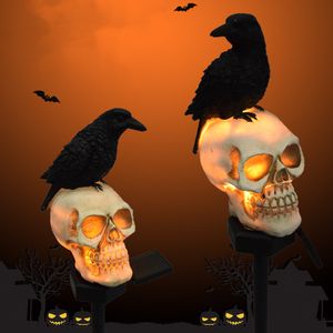 Autre épreuve d'événement fournit Halloween Outdoor Light Crow Skeleton Ghost Horror Decor for Courtyard Home Holiday Party Garden Haunted House Decoration 230817