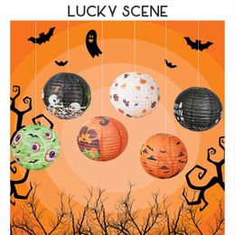 Otros suministros para fiestas de eventos Linternas de papel de Halloween Decoración de bricolaje Atmósfera festiva Accesorios colgantes S01770 231009