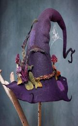 Autres fournitures de fête d'événement Halloween Party Felt Chapeaux de sorcière Mode Femmes Mascarade Cosplay Magic Wizard Hat pour vêtements de fête Pr6042978